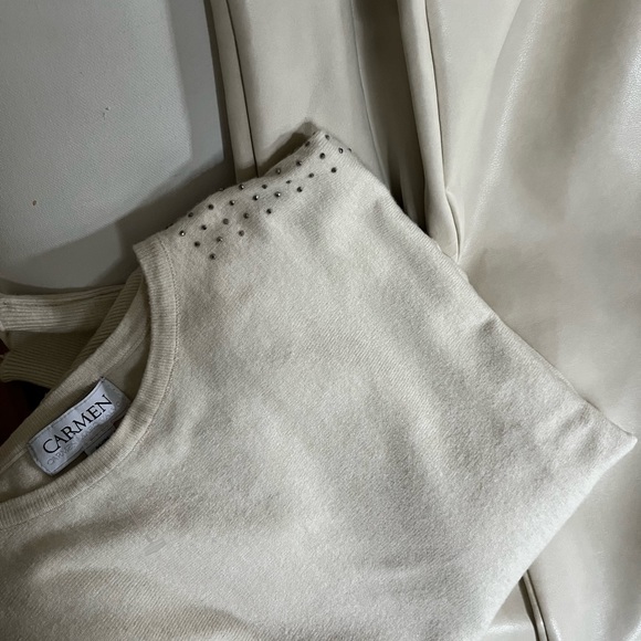 Beautiful NEW sweater with studded sleeves. - Picture 2 of 9